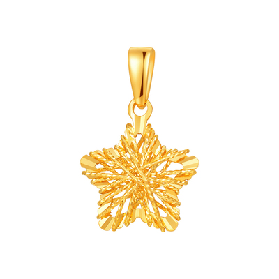 明牌珠宝星语心愿5G黄金吊坠 足金星星项坠挂件新年礼物AFC0977