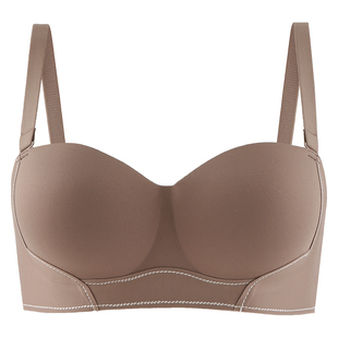 内衣女大胸显小大码上托无痕稳稳杯收副乳防下垂一片式抹胸文胸罩