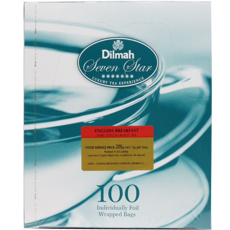 迪尔玛Dilmah英式早餐伯爵锡兰大吉岭红茶100个独立包装袋泡茶包