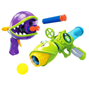 新乐新植物大战僵尸软弹枪连发泡沫吸盘豌豆射手儿童男孩射击玩具