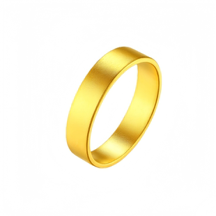 古法金包银素圈戒指宽面平安无事四方指环实心方镯食指戒男女对戒