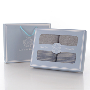 毛巾纯棉礼盒单条装伴手礼回礼浴巾三件套装礼品定制印logo刺绣字