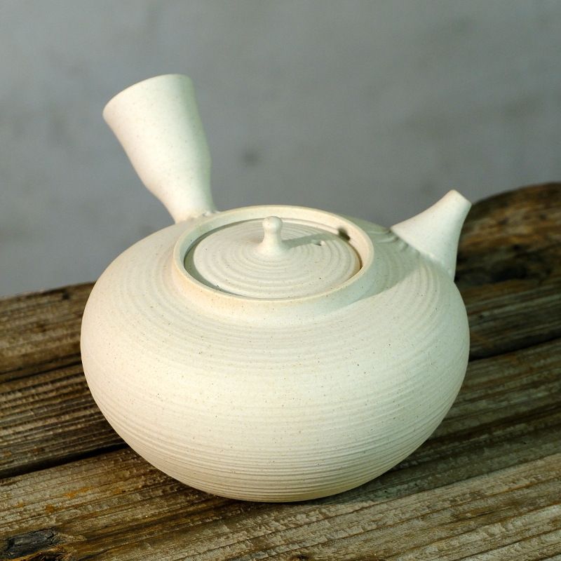 清泉砂铫白泥陶壶煮壶日式拉把陶茶壶炉炭炉水壶电手侧烧薄胚潮州