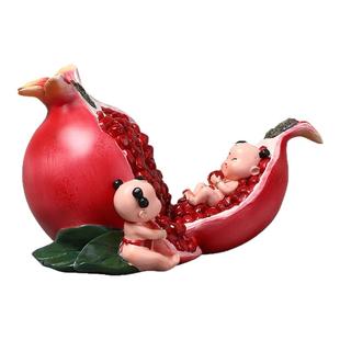 多子多福石榴摆件中式新婚礼物送新人早生贵子福娃婚房装饰吉祥物