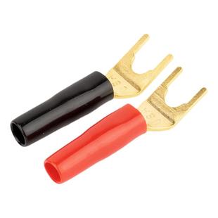 喇叭U型香蕉叉头 铜镀金 叉子Y型功放音箱音响插头接线头接线端子