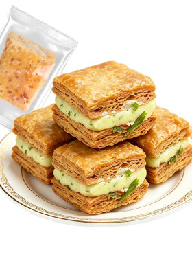 巨食阵葱香牛轧万德福千层酥饼干