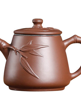宜兴紫砂壶朱泥手工高竹紫砂壶不锈钢过滤泡茶器功夫茶具茶壶套装