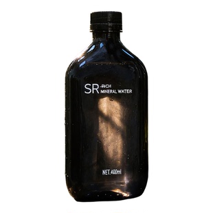 甬城清泉SR-RICH400ml四明山天然含锶偏硅酸矿泉水黑瓶装