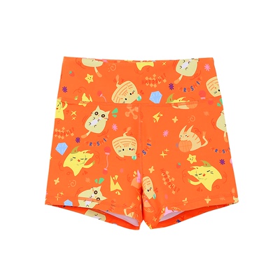 橙色提臀女子排汗健身裤