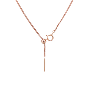 弥高18K玫瑰金黄金针式肖邦调节项链素金女式颈链