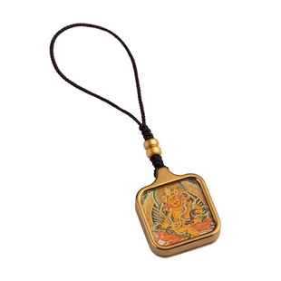 大善堂正品铜镀金手绘黄财神唐卡手机挂件财源广进小众手机链礼物