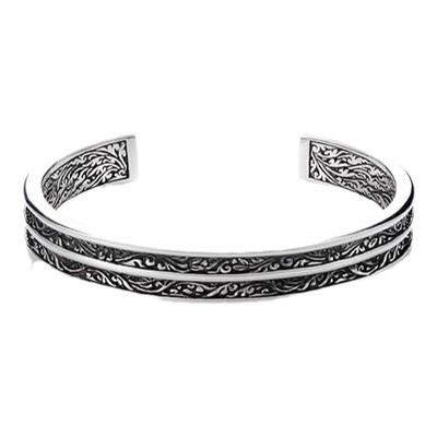 ZOCALO常青藤系列双圈手镯925银