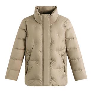 雪中飞女式羽绒服妈妈装洋气甜美冬季外套立领短款宽松加厚面包服