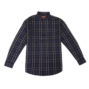 [加绒加厚]威鹏长袖衬衫男款冬季纯棉磨毛通勤休闲格子衬衣C34027