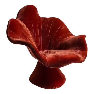 北欧轻奢设计师花瓣绒布椅