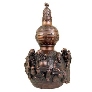 全铜葫芦工艺摆件台湾祥狮八仙葫芦招财平安增福禄家居卧室装饰品