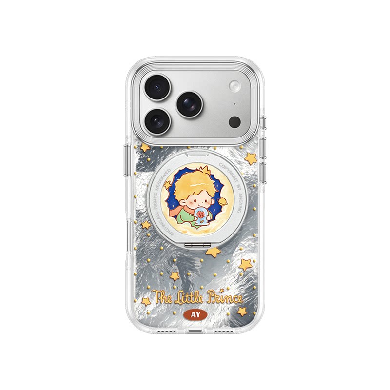 ANGYING × 星芒小王子适用苹果17promax手机壳新款iphone16pro磁吸带支架ip15支点Yo2超薄网红13套高级感女