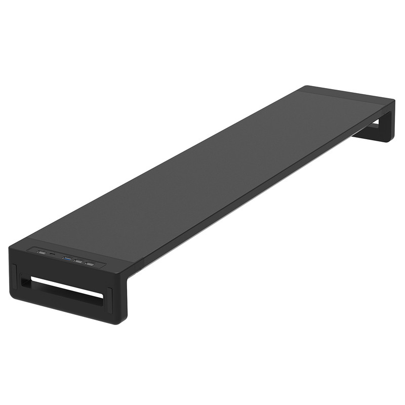 【兮茵】双屏超长金属电脑显示器增高架无线充电USB3.0扩展坞桌面增高架支架显示器折叠底座新款