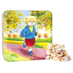 香港珍妮曲奇聪明小熊夏威夷果仁红梅鸟结糖牛轧糖礼盒装糖果340g