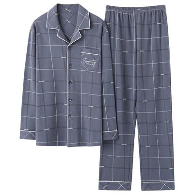 芬腾正品男士纯棉春秋款长袖睡衣