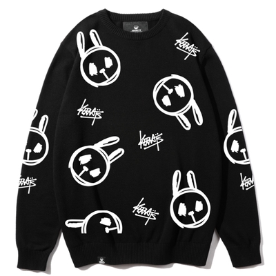 情侣装针织衫潮牌同款长袖圆领