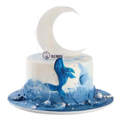 CAKEBOSS月落鲸海奶油生日蛋糕聚会下午茶蛋糕北京上海同城配送