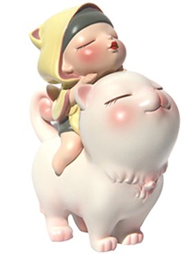 童话精品车内q版猫将军手办摆件