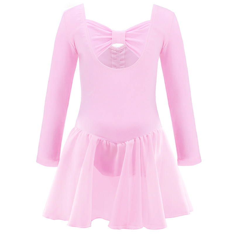 儿童舞蹈服女童舞蹈裙春秋长袖芭蕾舞裙考级练功连衣裙中国舞服装
