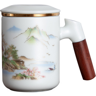 陶瓷茶水分离杯带滤斗家用茶杯泡茶杯子女士个人专用办公室水杯