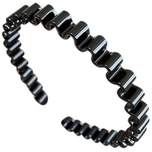 波浪洗脸黑色塑料发箍女头箍压发卡发捆头饰发旅化妆专用发窟头窟