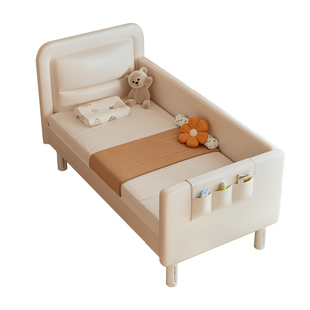 儿童拼接床床边加宽大人可睡实木小床可调高度拼接神器软包宝宝床