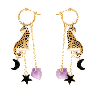 【官方授权】NACH娜趣正品nuit etoilee限量猎豹星月耳钉手链绳