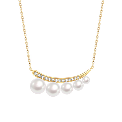 LynnHaven麟玟新月18K金珍珠项链