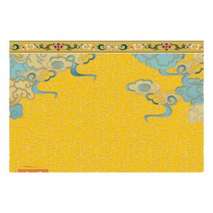 金色祥云墙纸寺庙佛堂全屋定制供桌背景装饰直播壁画仙堂道堂壁纸