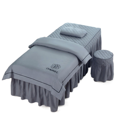 美容床罩四件套纯棉全棉送被芯