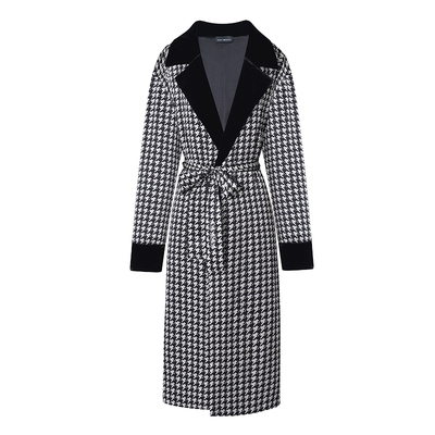 silky千鸟格真丝系带女神家居服