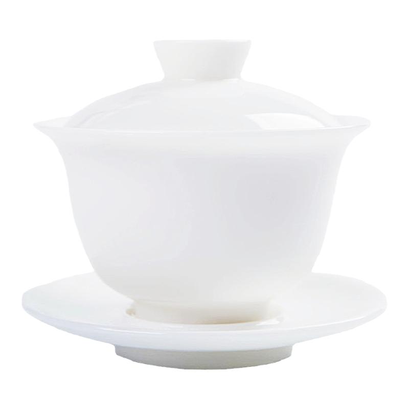 德化羊脂玉盖碗轻奢简约功夫茶具