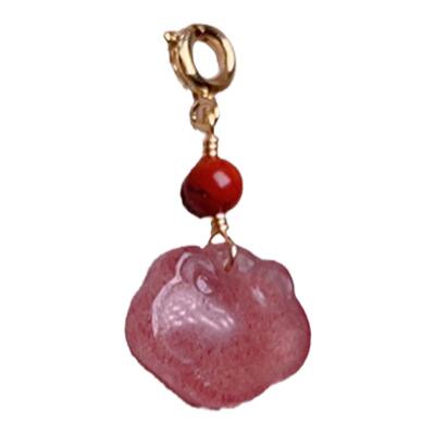 草莓晶手链吊坠手串挂件配饰