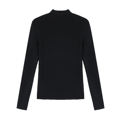 Maven Lin 柔润肌理 基础高领长袖针织衫女气质修身打底衫上衣