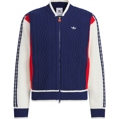 Adidas/阿迪达斯正品三叶草男女针织保暖拼接时尚外套JN0717