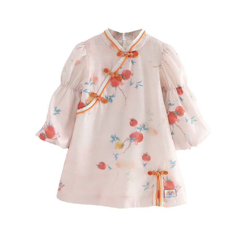史努比女童石榴汉服旗袍