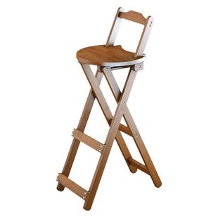 折叠高脚椅子免安装楠竹阳台休闲凳简易靠背宿舍便携家用加厚餐椅
