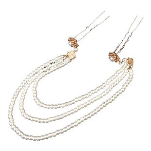 超气质质古风汉服发饰组合珍珠后压排簪绢花百搭明制宋制宫廷配饰