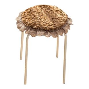 圆形坐垫凳子椅垫毛绒防滑圆凳套学生凳餐桌椅藤椅垫卧室地上座垫