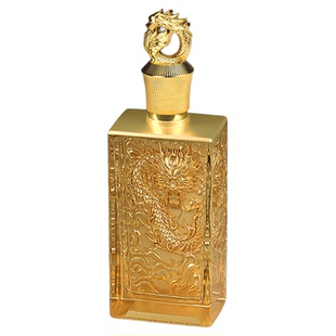 一斤装新款龙纹浮雕酒瓶密封透明空酒瓶高档定制储酒瓶礼盒包装