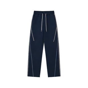 HSNH【多线条撞色明线裤】春秋运动休闲哈苏线运动裤百搭直筒男卫
