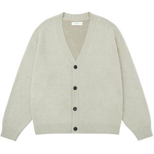 CH丨檀健次同款美式V领开衫毛衣男秋潮牌宽松绒感针织衫外套