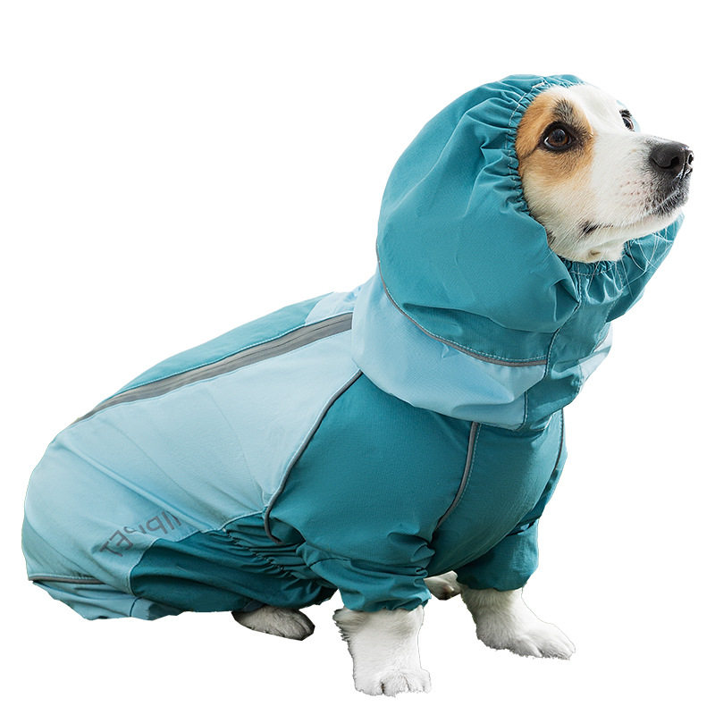 柯基雨衣四脚防水冲锋专用衣服