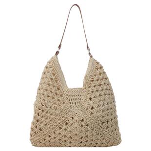 2025新款大容量编织包女夏天海边度假风草编包百搭通勤单肩托特包