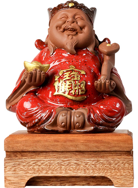 陶瓷招财小财神家居摆件